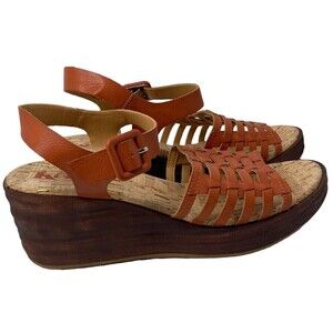 KORKS Marley Wedge Sandal KR0011408 Orange Women's Size 10M US NEW
